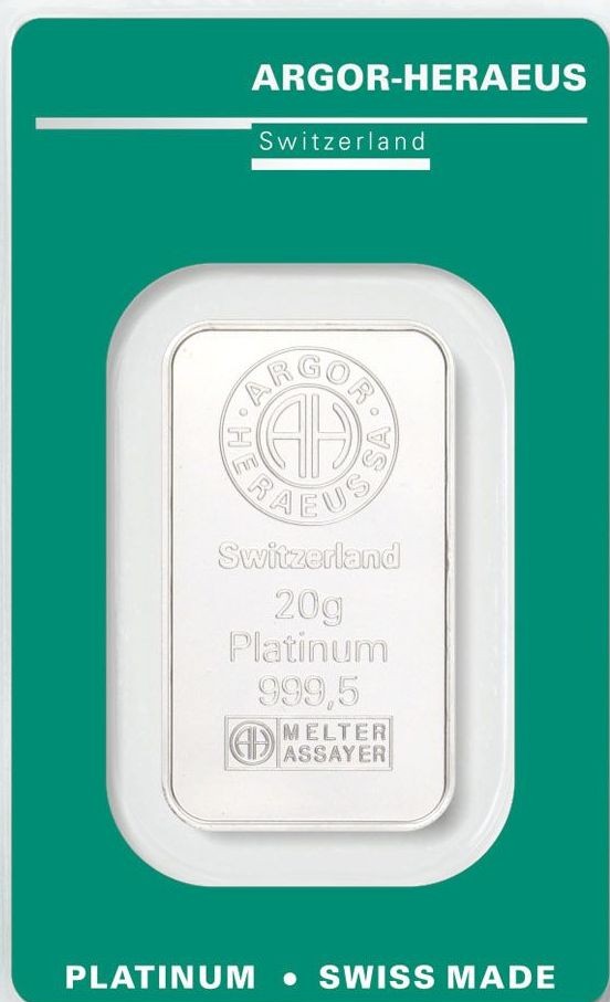 Platinový slitek Argor-Heraeus 100 g